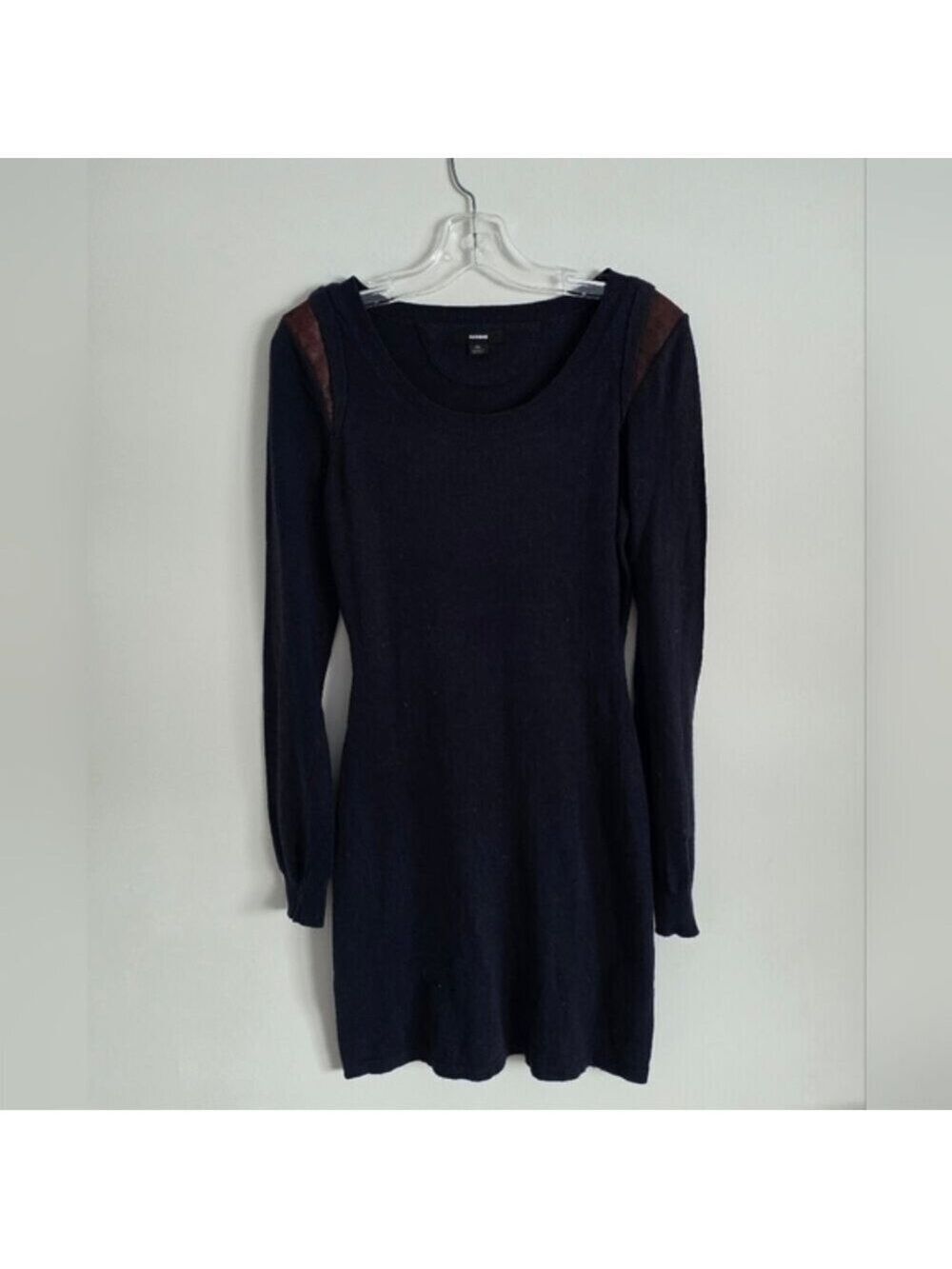 RUDSAK | Wool Sweater Dress Cow Hair Inserts navy Sz L